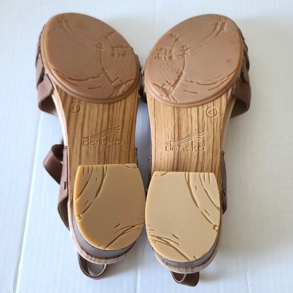 Dansko Mara Leather Open Toe T-Strap Clog Sandals Size EU 41 US 10 Brown NWOB - Picture 6 of 10